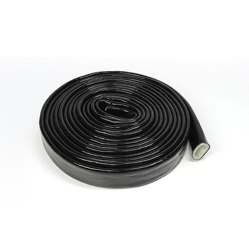 

Силиконовая трубка из стекловолокна с покрытием из стекловолокна, плетеная огнестойкая защита для кабеля, огнезащитный чехол, высокая температура 300 ℃