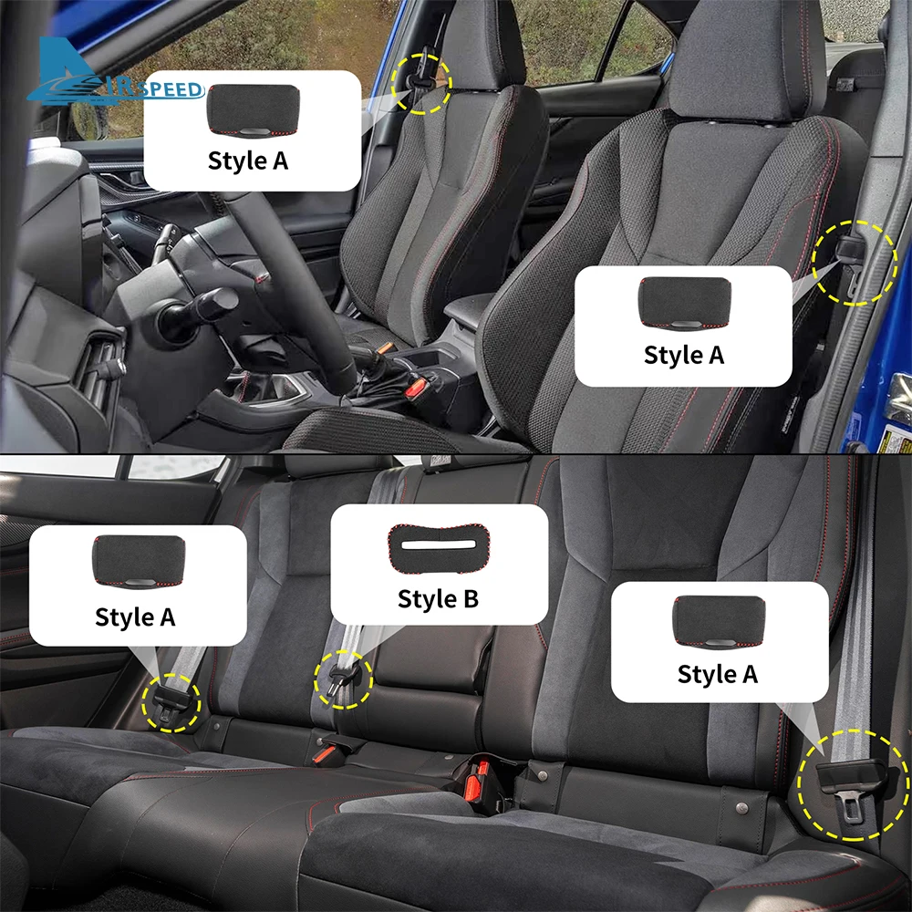 

5pcs For Subaru WRX 2022 2023 Suede Leather Car Safety Belt Clip Button Case Anti-Scratch Cover Safety Buckle Accessories