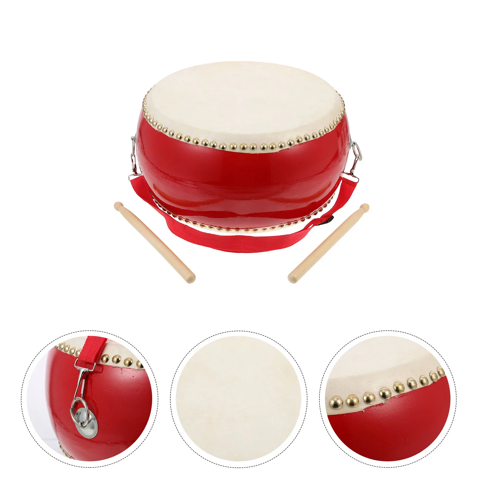 

1 Set of Wooden Children Percussion Cowhide Drum for Kids Education Using