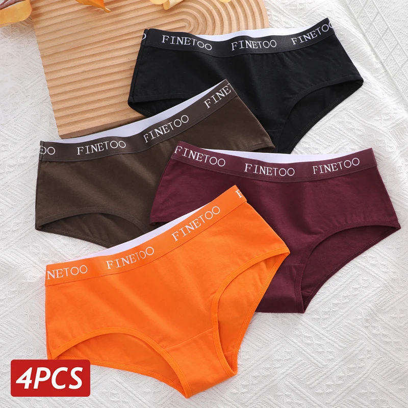 4 шт. / Женские хлопчатобумажные трусики сексуальные нижнее белье эластичные