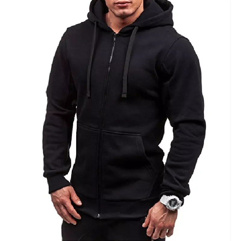 

NEW IN Size Men's Hoodies Tracksuit 2020 Autumn Winter Drawstring Pocket Hooded Sweatshirt Long Sleeve Zip Slim Coat Male Ja