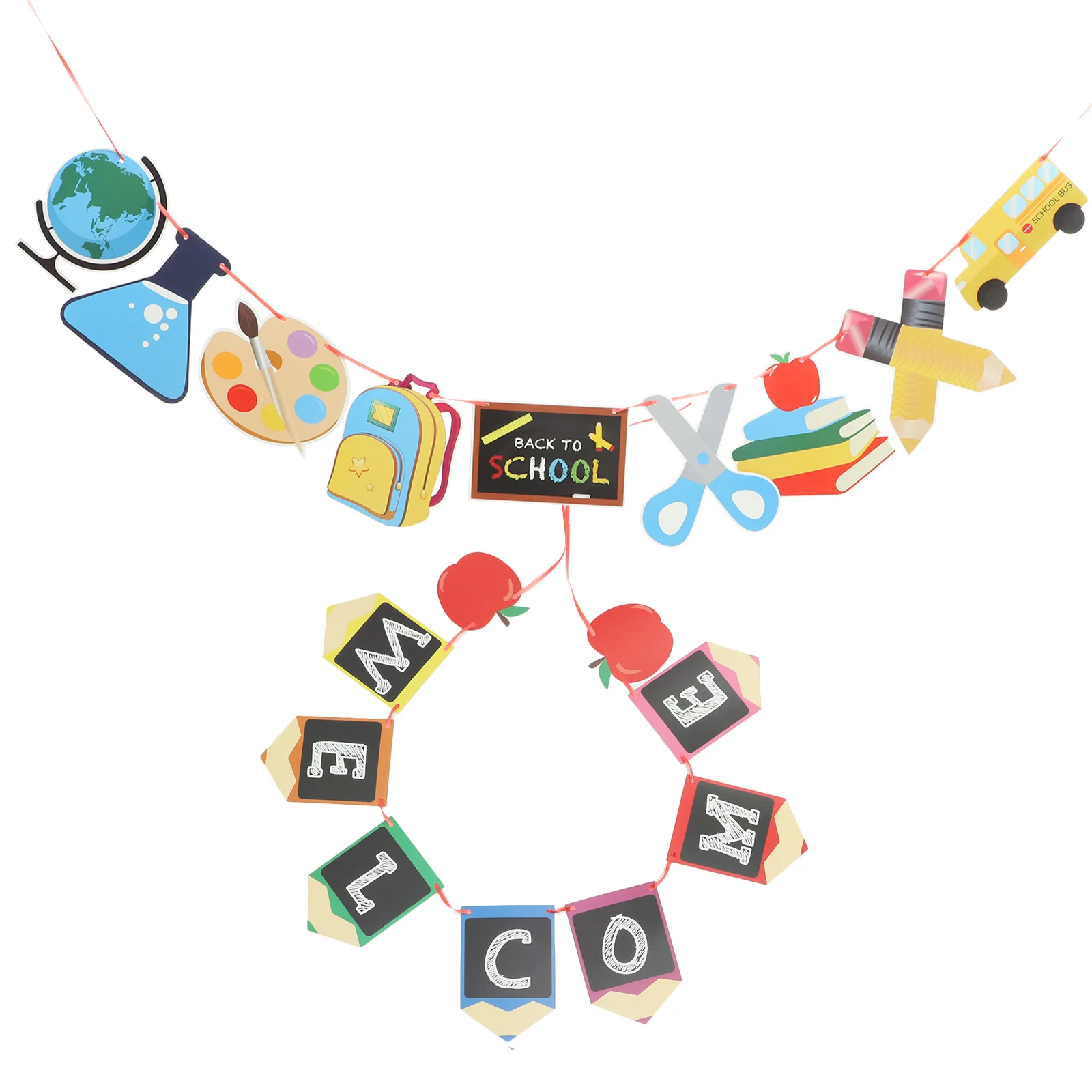 

Supplies Party Hanging Ornament Decor Outdoor Decoration Scene Layout Back School Sign Props Pull Flag