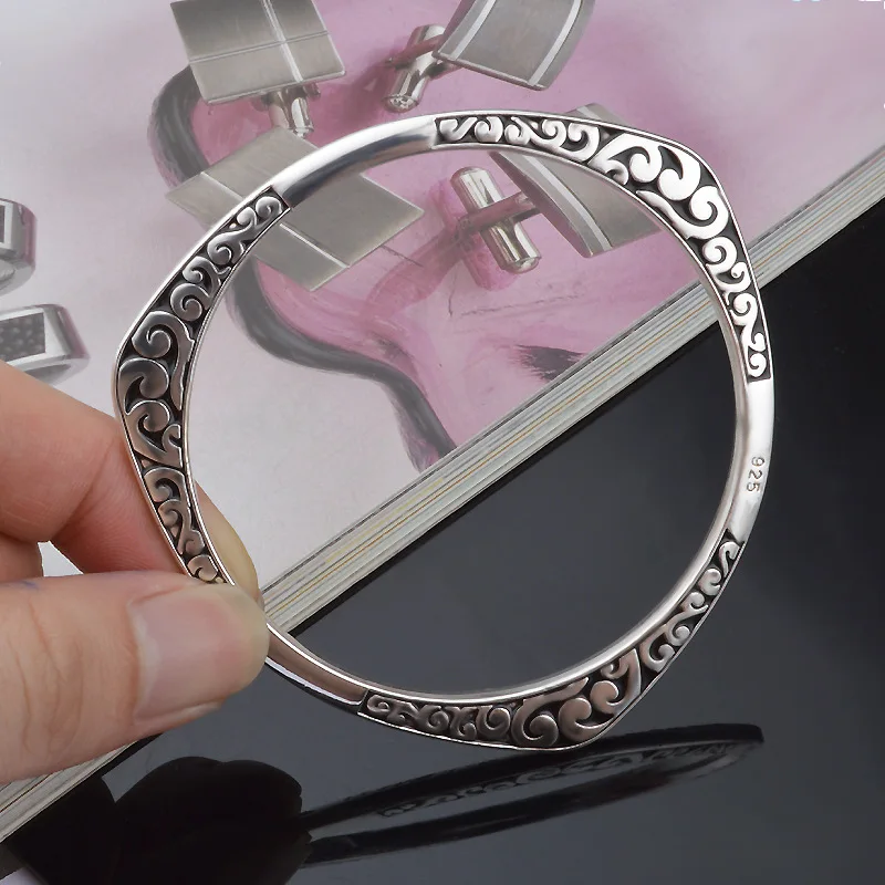 

New Arrival 925 sterling silver Tibetan Bracelets Women Cuff Bracelet Bangle Hot Sale luxury S925 Jewelry free shipping
