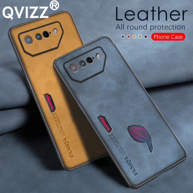 

Leather Case for Asus ROG Phone 7 Luxury Ultra-thin Soft Silicone Edges Hard Back Armor Shockproof Phone Cover for AsusROGPhone7