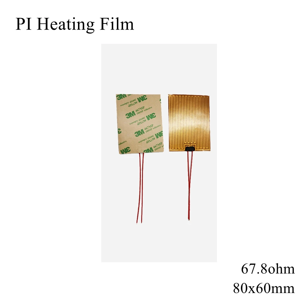 

80x60mm 5V 12V 24V 110V 220V PI Heating Film Polyimide Adhesive Electric Heater Plate Panel Pad Mat Fuel Foil Oil Engine Tank