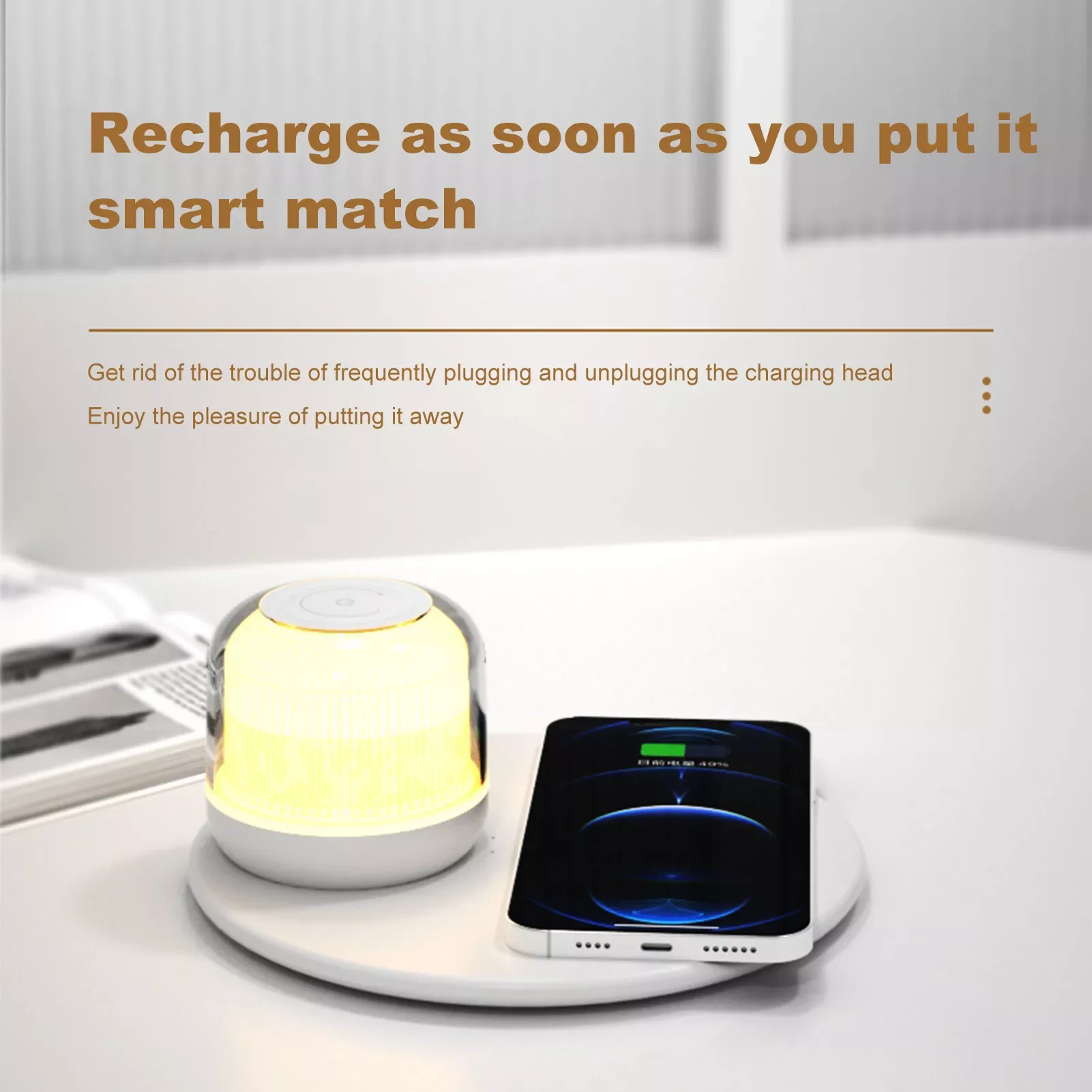 

NEW2023 15w Wireless Charger Stand Dock For Phone With RGB Smart Night Lamp Detachable Design Fast Charging Station