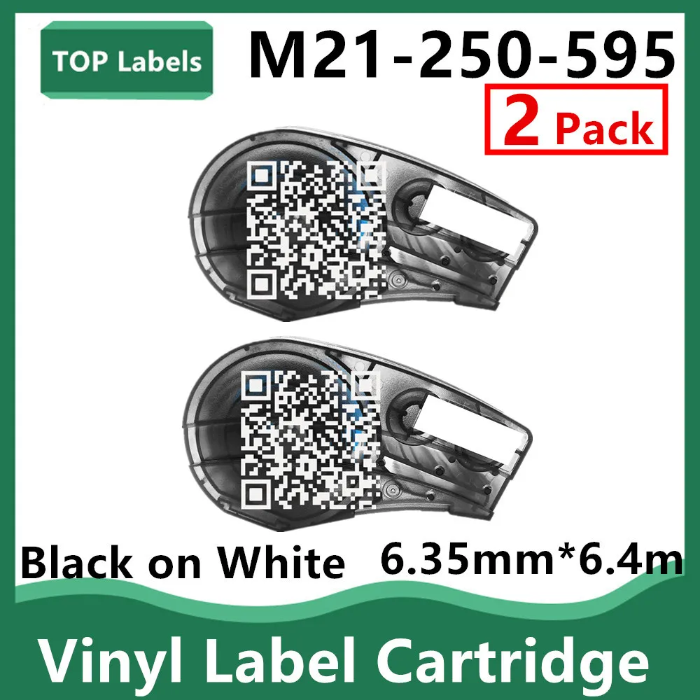 

1~2PK Replacement M21-250-595-WT Cartridges Black/White 6.35mm Use Indoor/Outdoor Identification,Laboratory /Equipment Labeling
