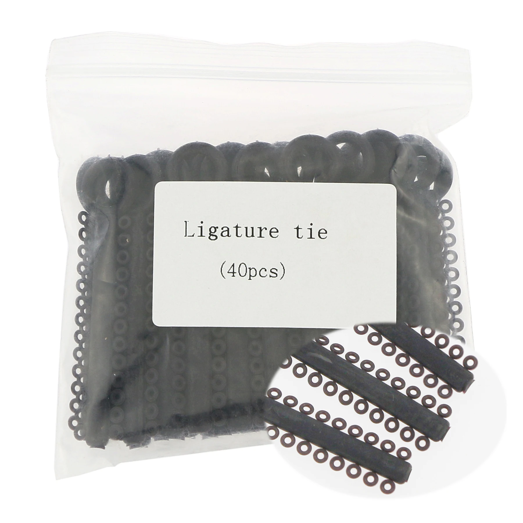 1040PCS/Pack Dental Orthodontic Ligature Elastic Black Bands Ties For Brackets Braces