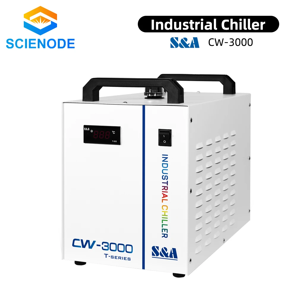 Scienode S&A CW3000 Industrial Water Chiller for CO2 Laser Engraving Cutting Machine Cooling 60W 80W Laser Tube DG110V AG220V