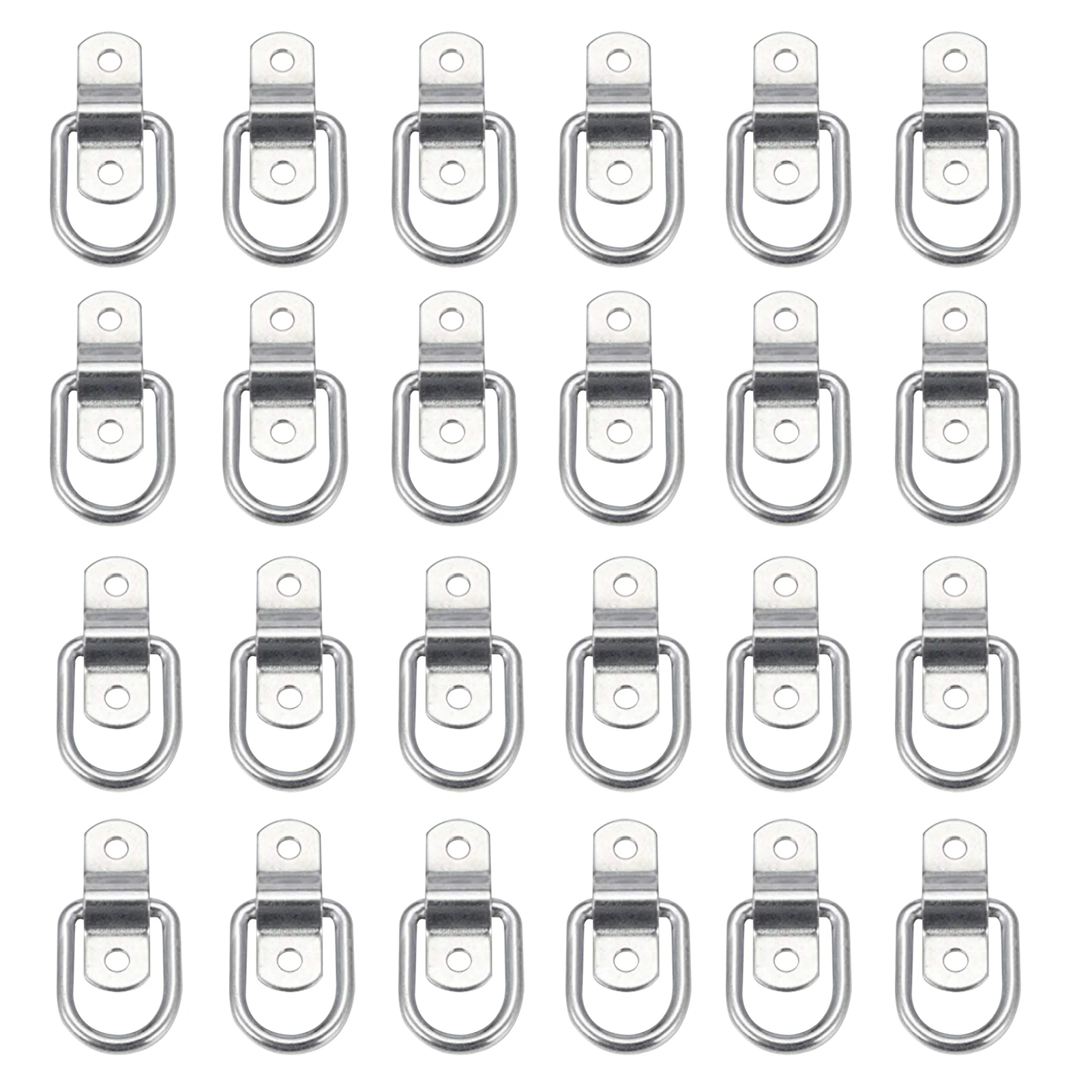 

24pcs Car Truck Cargo Mounting Plate For Ratchet Carbon Steel D Ring Bracket Hand Tool Floor Easy Install Garages Anchor Lashing