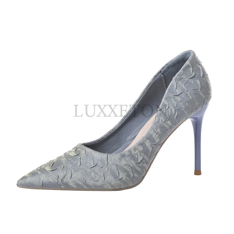 

High Heels Female Pointed Toe 2023 New Women's Whoes Sexy Stiletto Shallow Single PumpsShoes Office Work Zapatos De Mujer