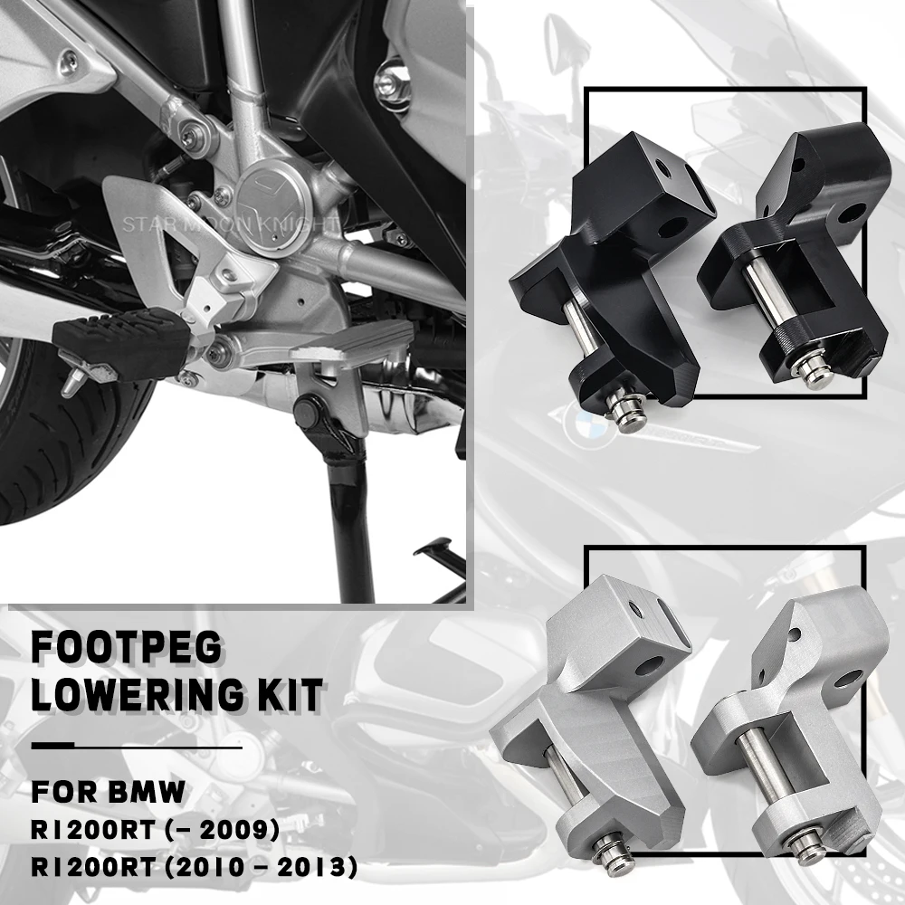 

For BMW R1200RT R 1200 RT - 2009 2010 2011 2012 2013 Motorcycle Driver Footrest Relocation Rider Foot Pegs Footpeg Lowering Kit