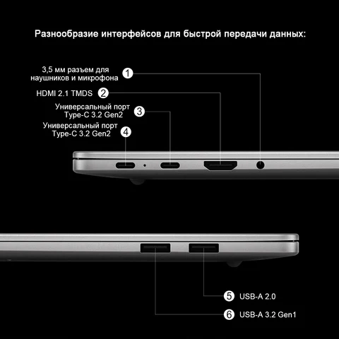 Ноутбук Xiaomi Redmi Book 14 2025, 14", 16ГБ/1ТБ, Core i5, Integrated graphic, Windows