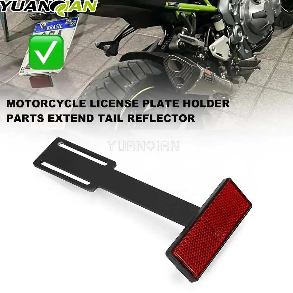 

Motorcycle License Plate Holder Parts Extend Tail Reflector Scooter Quad Red Rectangle Reflective Plate Warning Reflector