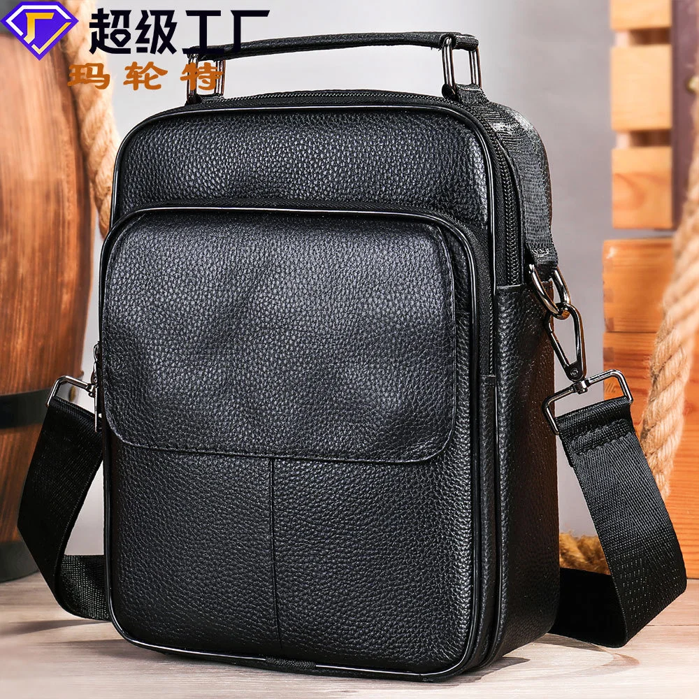 

Maronite Men's Bag Single Shoulder Crossbody Genuine Leather Headband Layer Cowhide