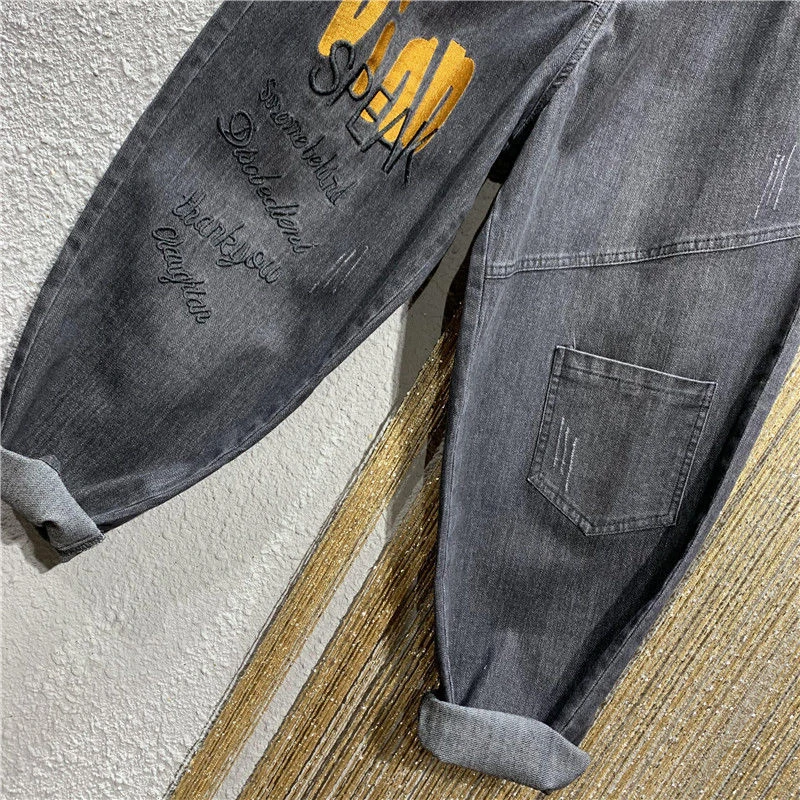 Женские хлопковые джинсовые брюки повседневные свободные винтажные джинсы в