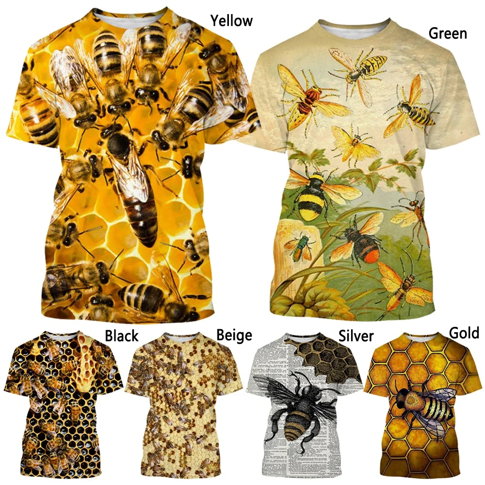 

New Fashion Honey Bee 3D Printed T-Shirt Unisex Casual Short Sleeve Top