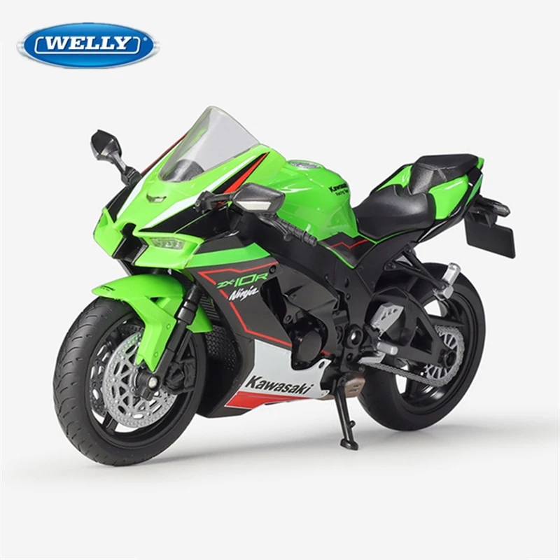 

WELLY 1/18 Kawasaki Ninja ZX-10R Heavy Locomoti Alloy Motorcycle Model Metal Toy Cross-country Racing Motorcycle Model Kids Gift