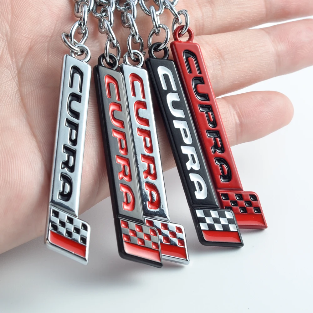 

Car Keychain Race Flag Logo Metal Keyring Key Ring Holder For Seat Cupra Leon 5F Ibiza 6J Tarraco Alhambra Arona Accessories