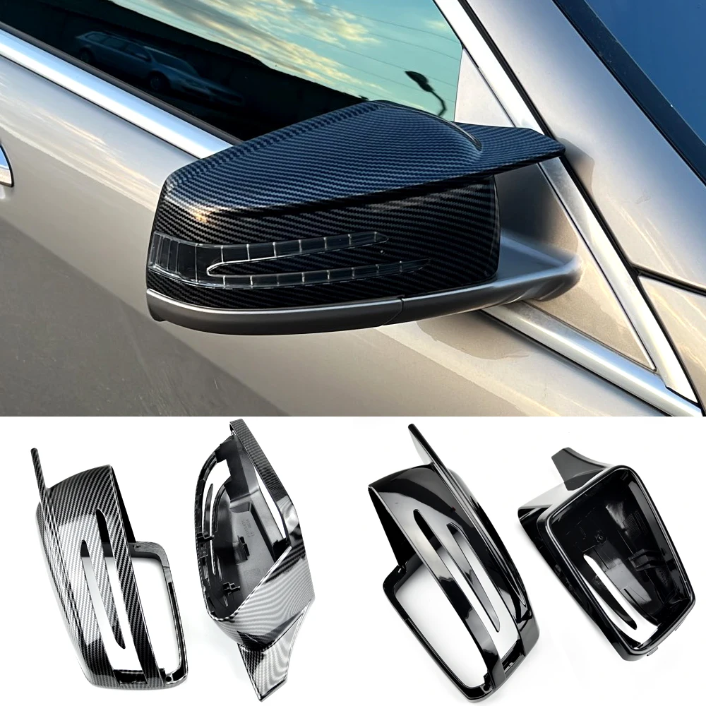 

Side Mirror Cap Covers Black For Mercedes BENZ W176 W246 W212 W204 C117 X156 X204 W221 C218 A B C E S CLA GLA GLK Class