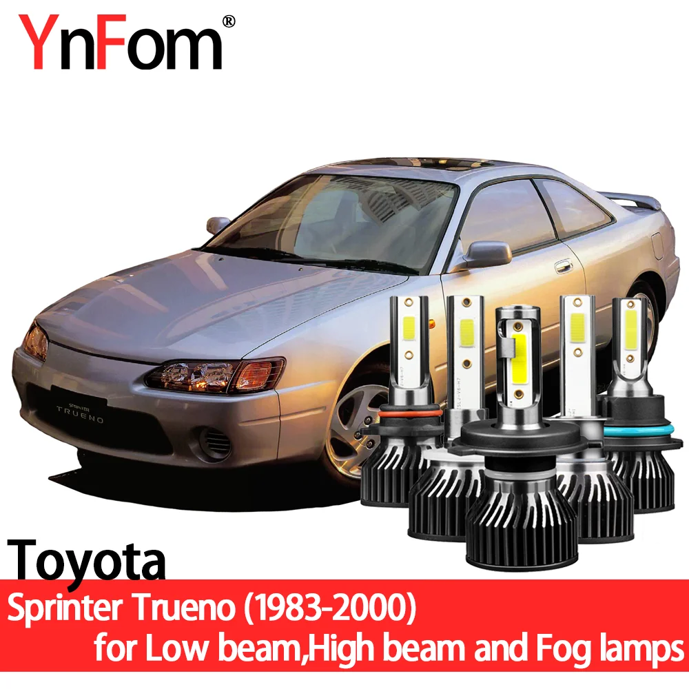 

YnFom Toyota Special LED Headlight Bulbs Kit For Sprinter Trueno E85-E110 1983-2000 Low beam,High beam,Fog lamp,Car Accessories