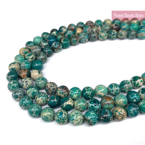 Бусины из зеленого морского осадка, яшмы и бирюзы Forest Beads 6 8 10 мм