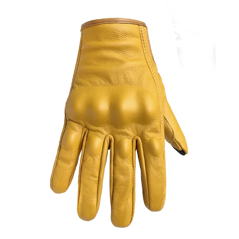 Распродажа женские кожаные мотоциклетные перчатки с сенсорным экраном желтые XS S