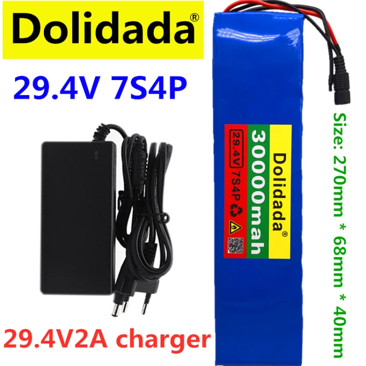 

7S4P 24V 28ah 29.4V FOR Lithium-ion battery pack Built-in BMS electric bike unicycle scooter wheelchair motor + charger