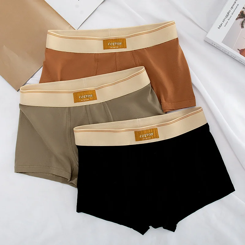 Мужское хлопковое мягкое нижнее белье свободные удобные боксеры со средней
