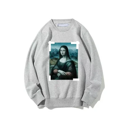 

High Quality Cotton Sweatshirts Oil Printing O-neck Long Sleeve Tops Fashion Casual Unisex Pullover Men's Clothes Spring Autumn