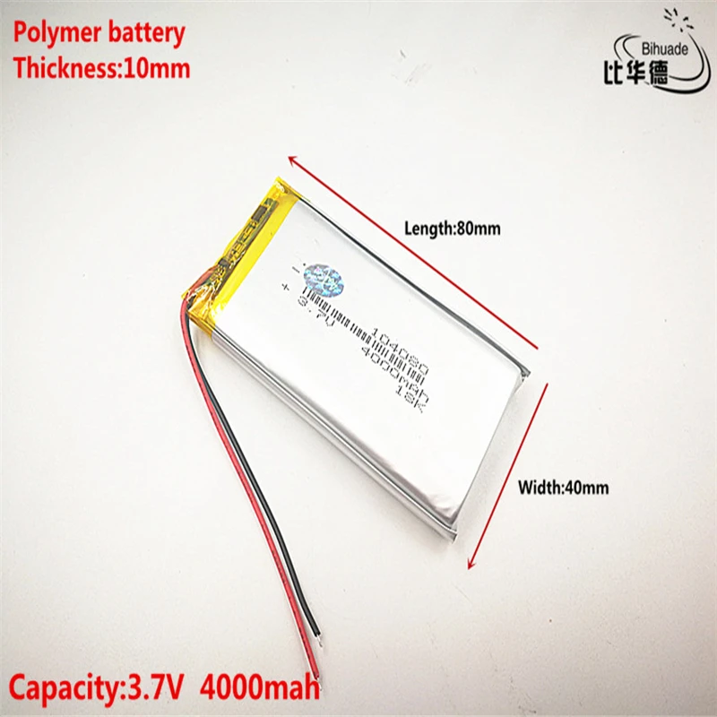 Good Qulity Liter energy battery 3.7V,4000mAH 104080 Polymer lithium ion / Li-ion battery for tablet pc BANK,GPS,mp3,mp4