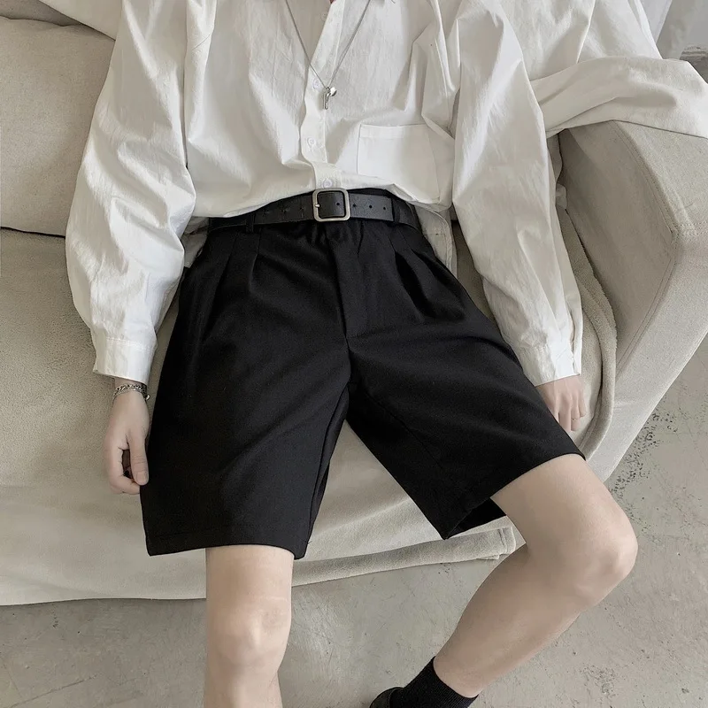 

Male Suit Shorts Black Men's Wide Leg Loose Shorts Men's Shorts Summer 2023 Thin Polyester Short Trousers Male Clothes