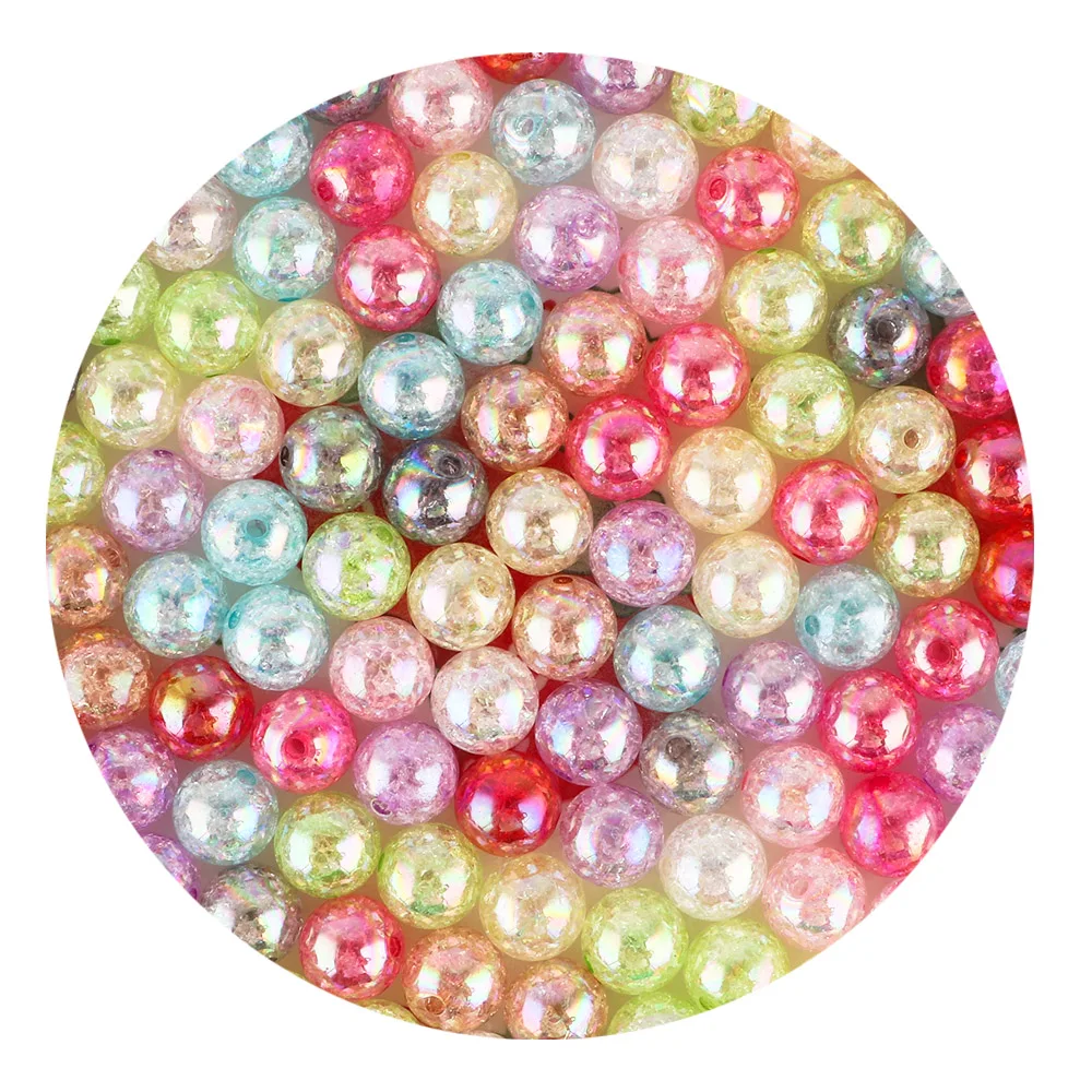 

14/16MM AB Transparent Crackle Round Beads Acrylic Spacer Ball Beads Jewelry Charm Bead DIY Bracelet Necklace Jewelry Accessorie