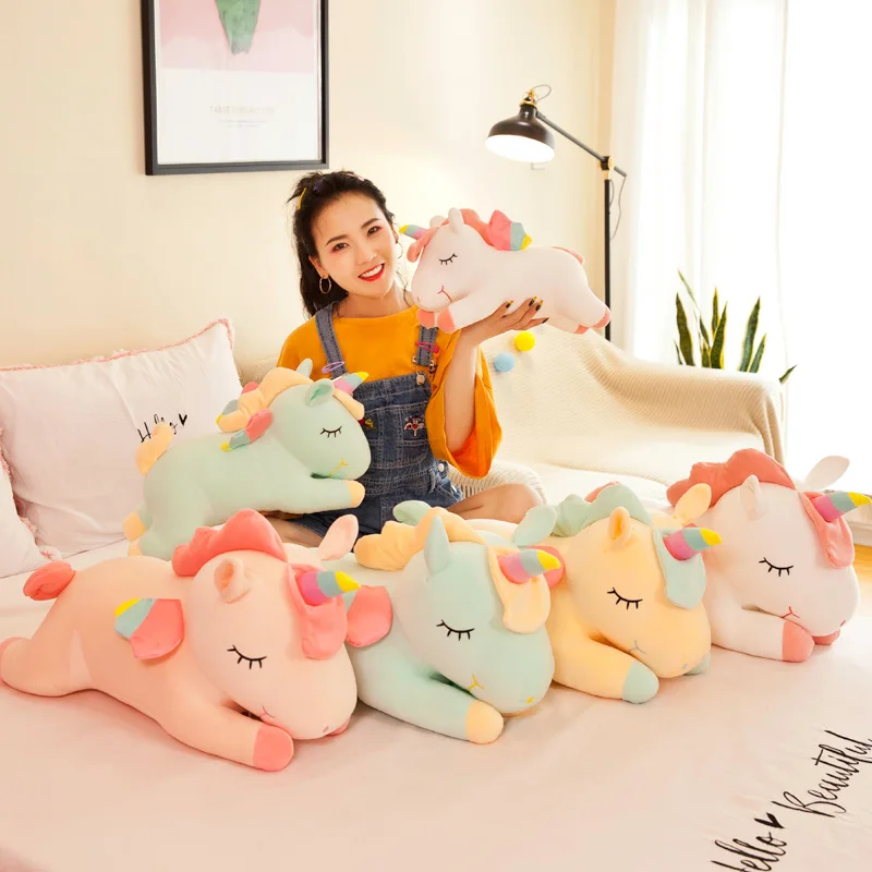 

Creative Plush Toys Large Lying Unicorn Doll Comfortable Pillow Children's Gift Kawaii Decompression Peluche For Child Birthday