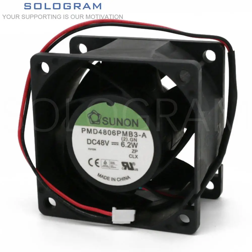 

1Pc Brand New For SUNON PMD4806PMB3-A DC 48V 6.2W 2Pin 60*60*38MM 6038 Server Inverter Axial Cooling Fan