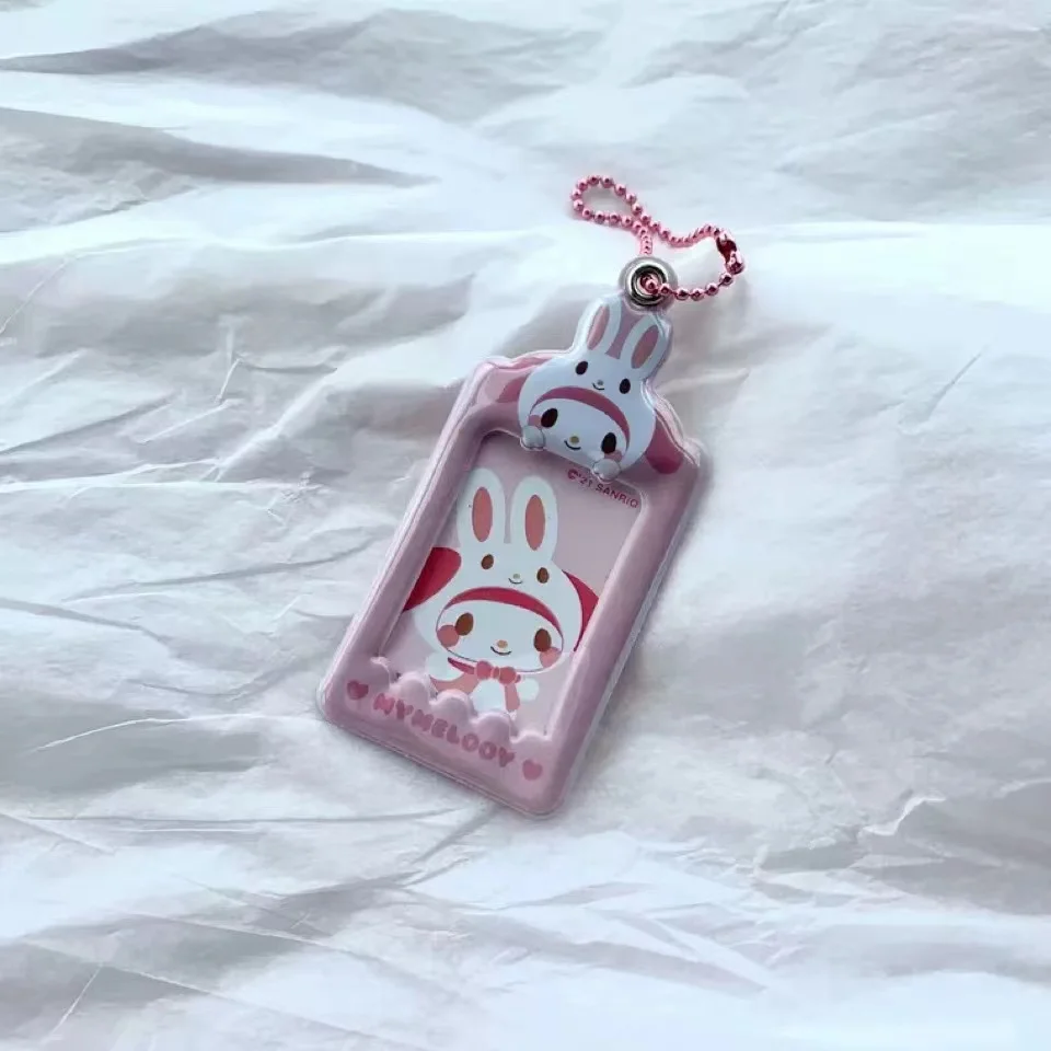 cute kpop idol photocard 1 inch card holder with chain waterproof case photo sleeve keychain pendant school stationery free global shipping