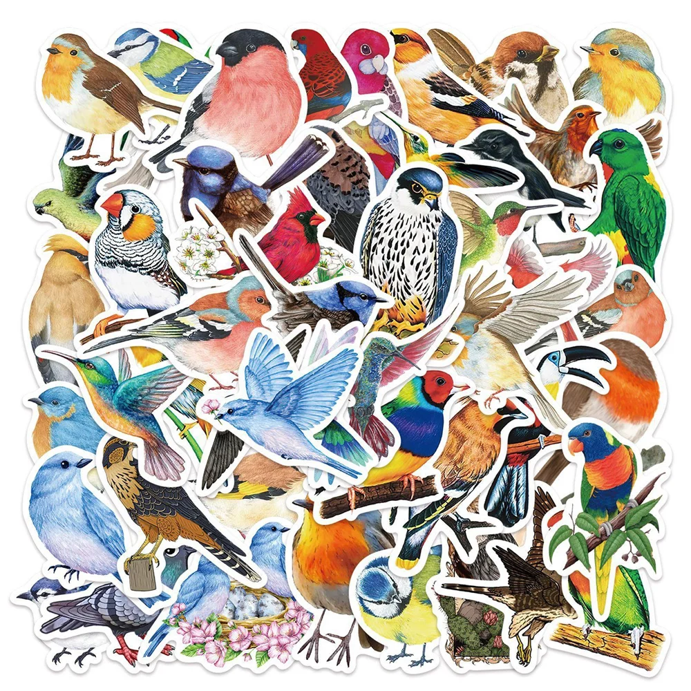 

10/30/50PCS New DIY Bird Cartoon Personality Creative Computer Luggage Table Car Chair Decoration Waterproof Sticker Wholesale