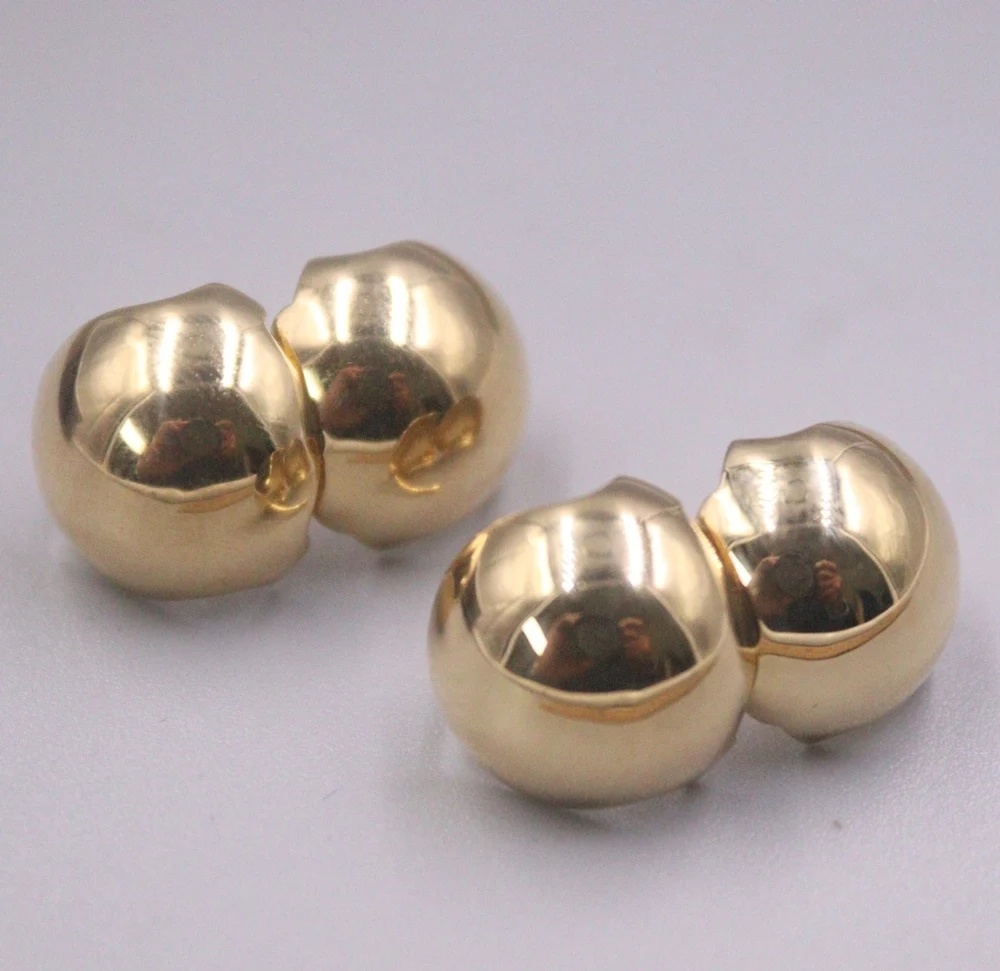 Женские серьги-гвоздики из настоящего чистого желтого золота 18 карат подарок на