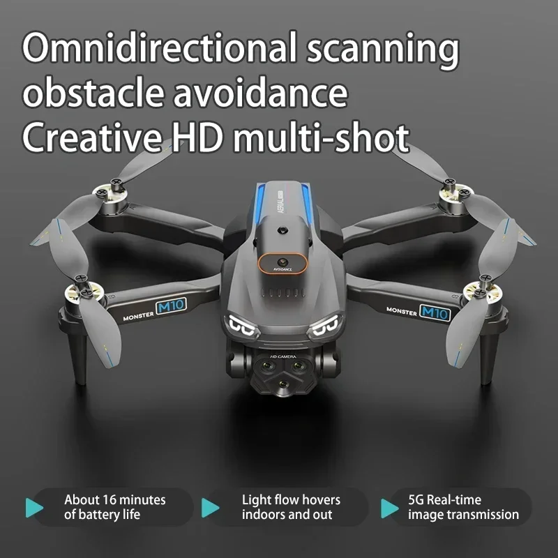 Профессиональный бесщеточный Квадрокоптер с тройной Камерой 8K HD для Xiaomi M10 Drone