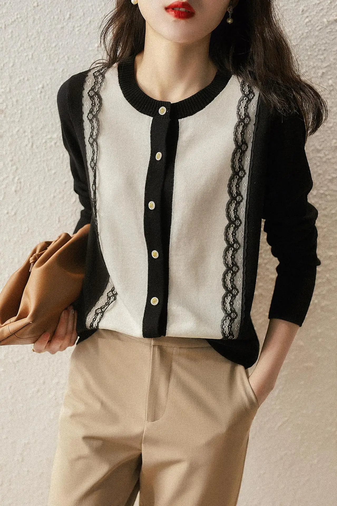 

Striped Knitted Slim Cardigan Sweater for Woman 2022 Autumn Winter Korean Style Jersey Knitwear Designer Clothing
