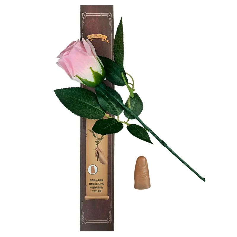 1 комплект вспышки роза включает палец свет шелковые цветы фокусы иллюзия