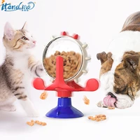 spinning cat toy for cats dog slow feeder toy cat interactive toys with bell funny rotating wheel toy with suction cup pet items