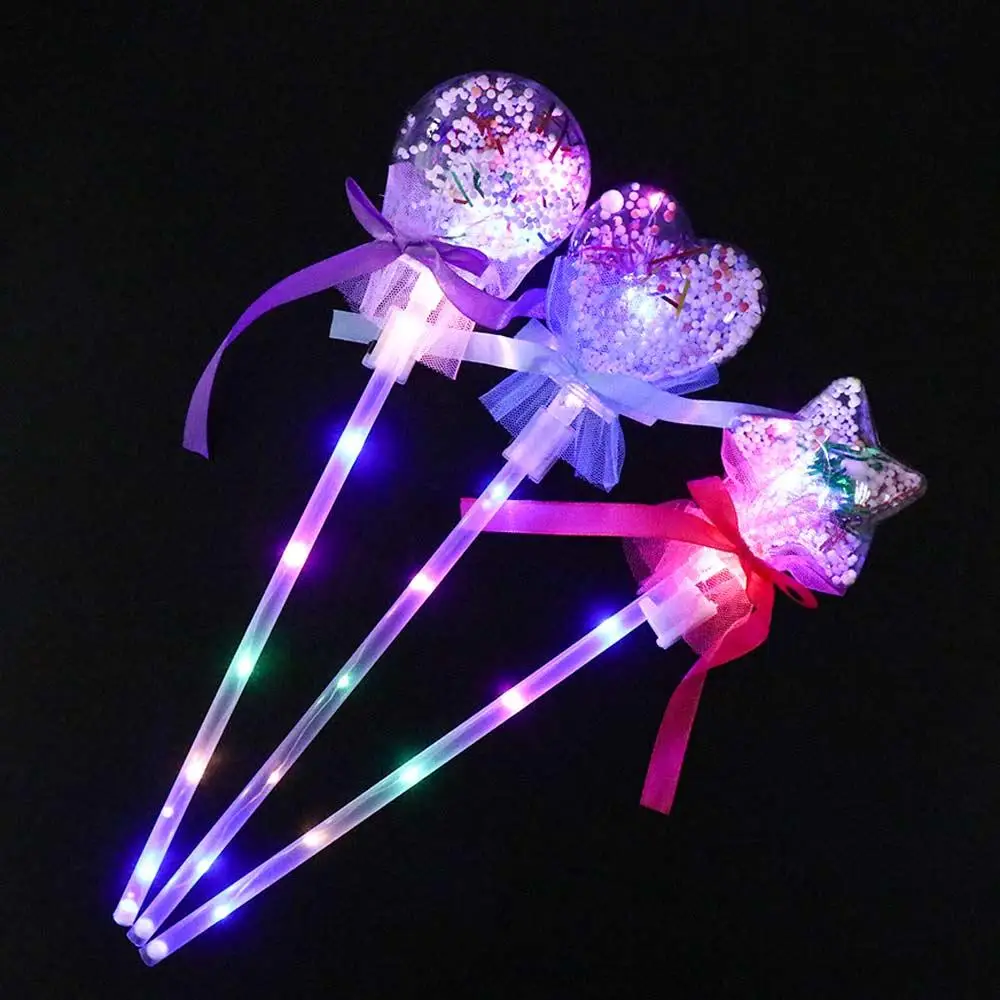 

Love Heart Cheering Stick Luminous Toys Party Cosplay Props Glow Stick Light-up Magic Ball Wand LED Magic Fairy Stick Rave Toy