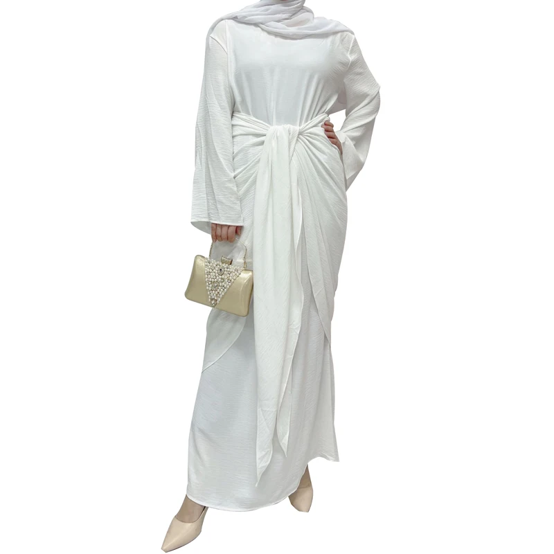 Арабское мусульманское платье Дубай, женская одежда с длинным рукавом, новинка 2022, однотонное модное кимоно в индейку, Рамадан, мусульманск...