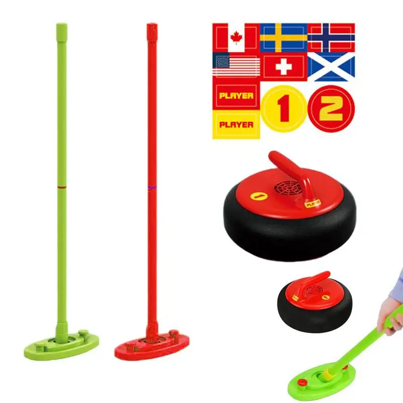 

Curling Board Game Funny Curling Games For Home Curling Sport Indoor Outdoor Sports Toys Electric Light For Kids Family Adult