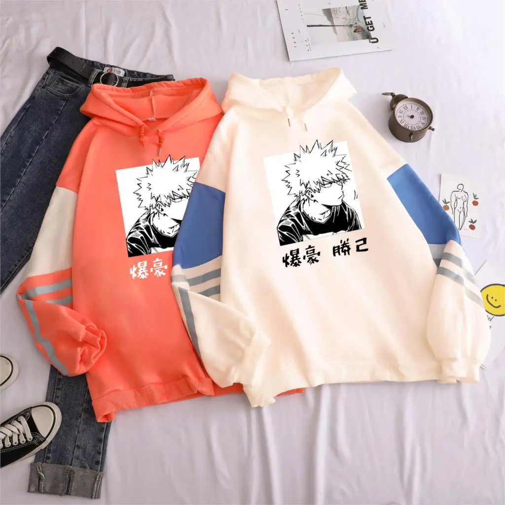 Мой герой Академия Katsuki Bakugo цветные подходящие толстовки Свитшот Harajuku пуловер