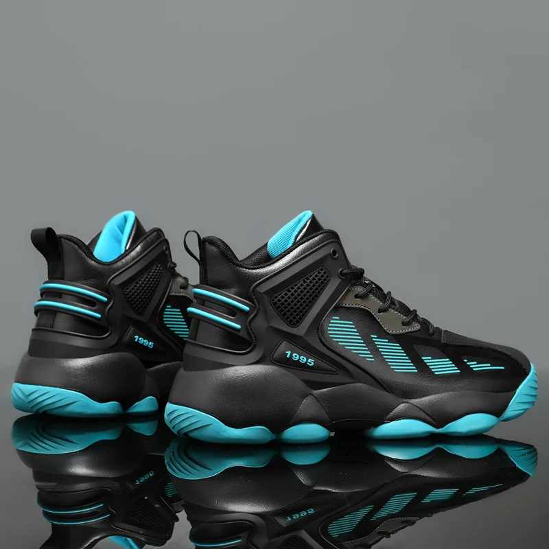 Microfiber Basketball Shoes Sports Casual Fashion Men's Rubber Sole Large Size Non-slip Wear-resistant Soft And Comfortable