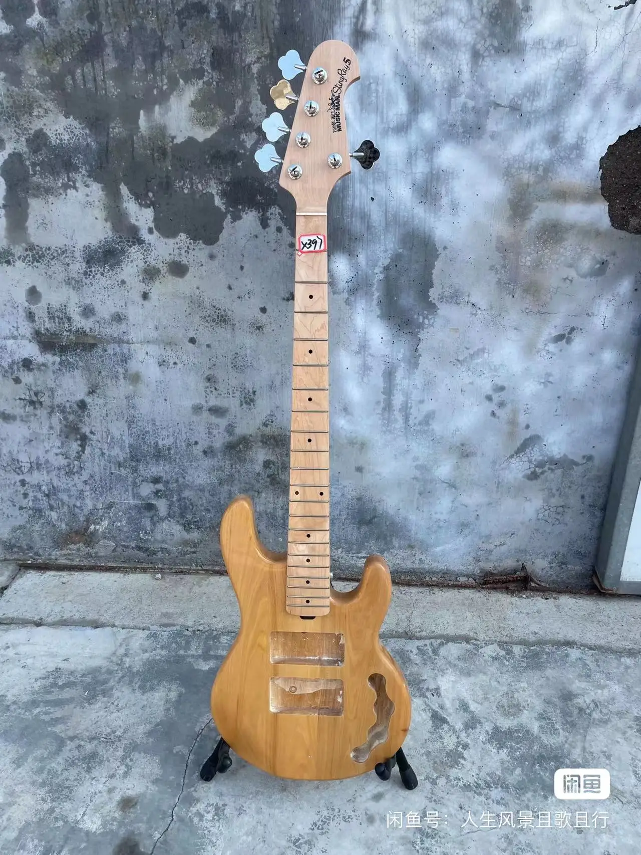 

DIY Custom Music-man 4 Strings Electric Bass Guitar (Not New) Ash Wood Glossy Natural Finished in Stock Discount Free Shipping