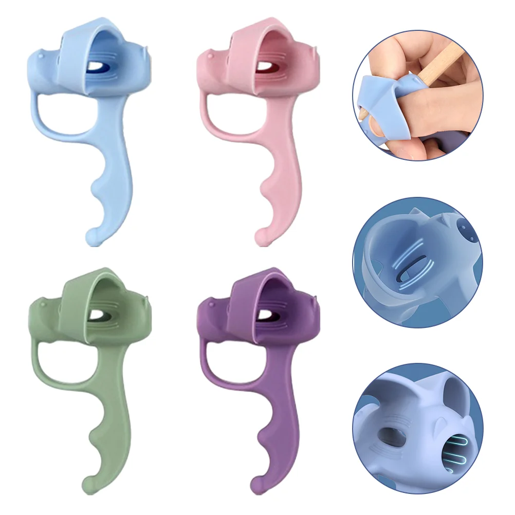 

4 Pcs Grip Corrector Kids Grips Handwriting Correction Aids Suit Training Devices Silica Gel Student Tools