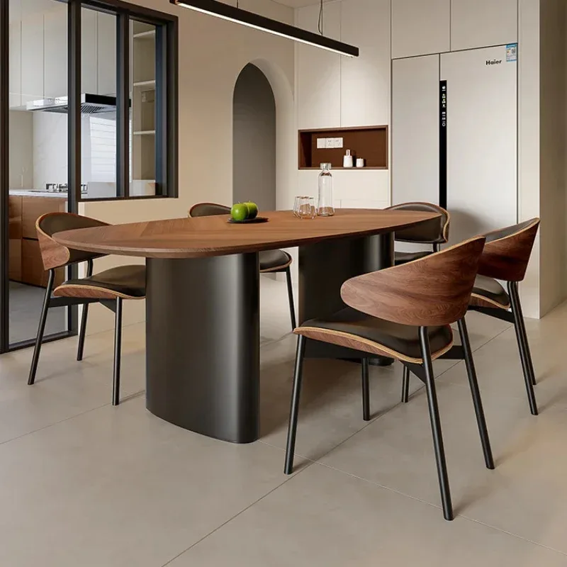 Овальный обеденный стол Сидячий центр Столы для кафе Кухонные наборы мебели дома